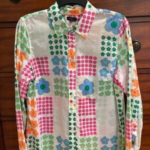 Ladies Talbots colorful blouse size Medium